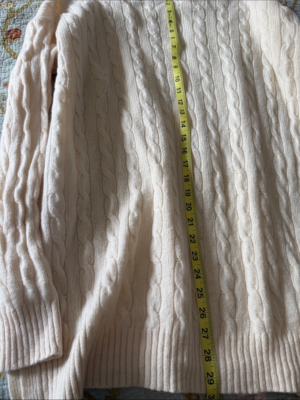 Ralph Lauren Cream Ribbed Cable Sweater - Picture 6 of 7